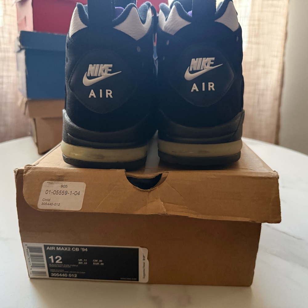 Nike Black and Purple Retro Air Max Sneakers